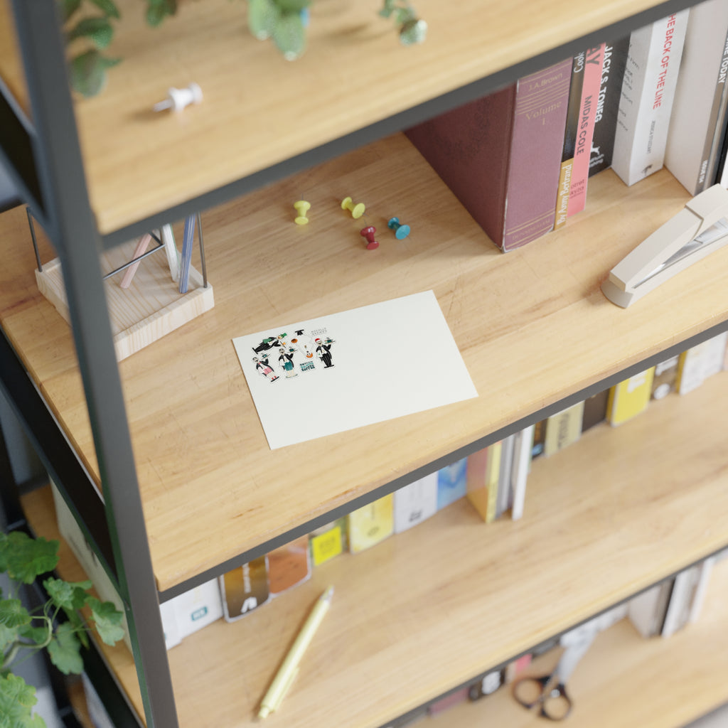 Barista Coffee Sticker Sheet — Cute Espresso Server Characters, 'But First Coffee' Decals Paper products Printify