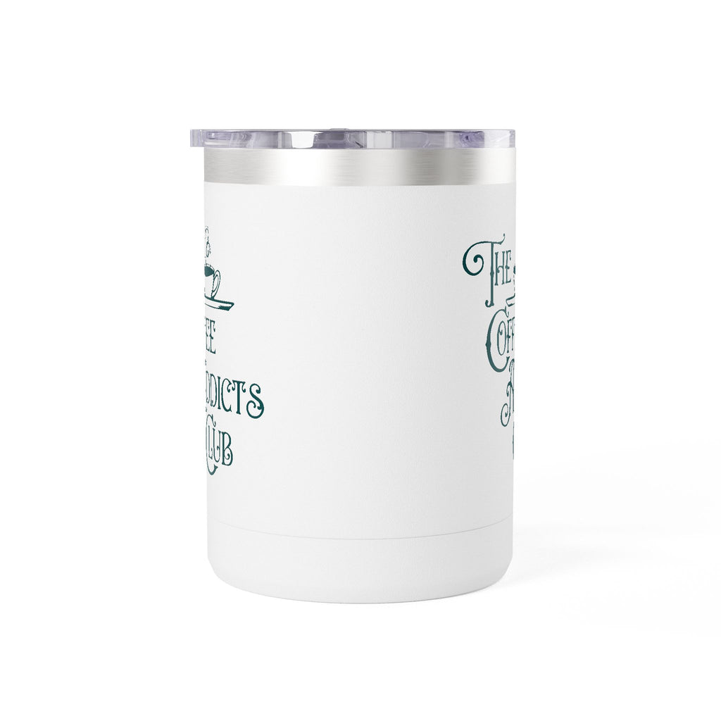 The Coffee Addicts Club 15oz Coffee Mug Tumbler – Perfect for Coffee Lovers, Travel Mug, Birthday Gift, Home Office Decor, Unique Beverage Container Merchandise Printify