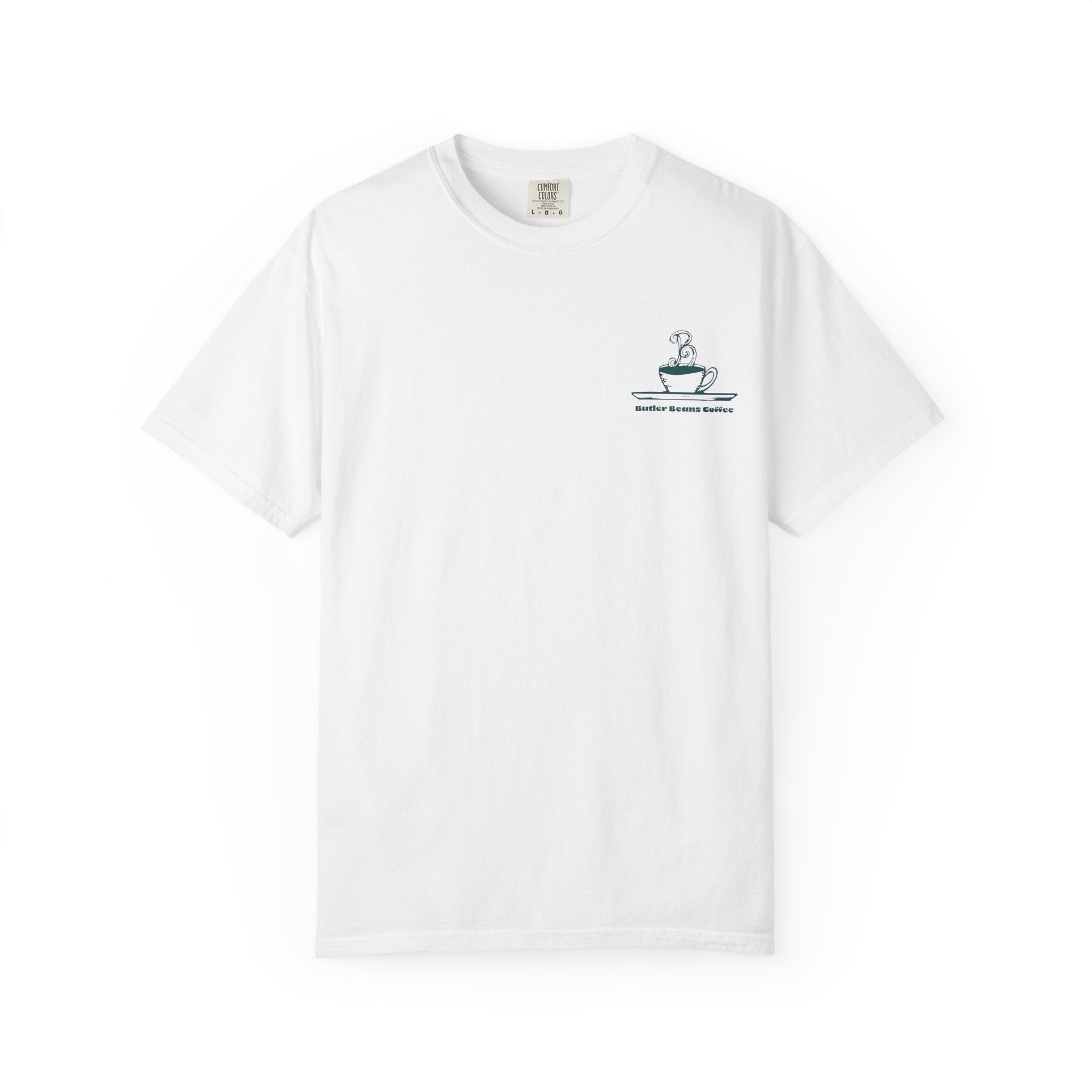 Coffee Addicts Club T-Shirt | Butler Beans Coffee T-Shirt Printify White S