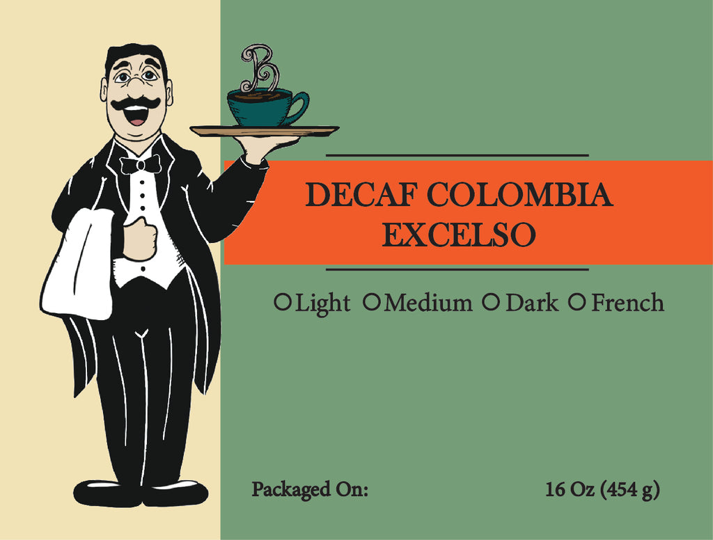 Colombia Excelso Decaffeinated Coffee – Smooth, Swiss Water Process | Butler Beans Coffee Butler Beans Coffee Light Ground 16 ounces
