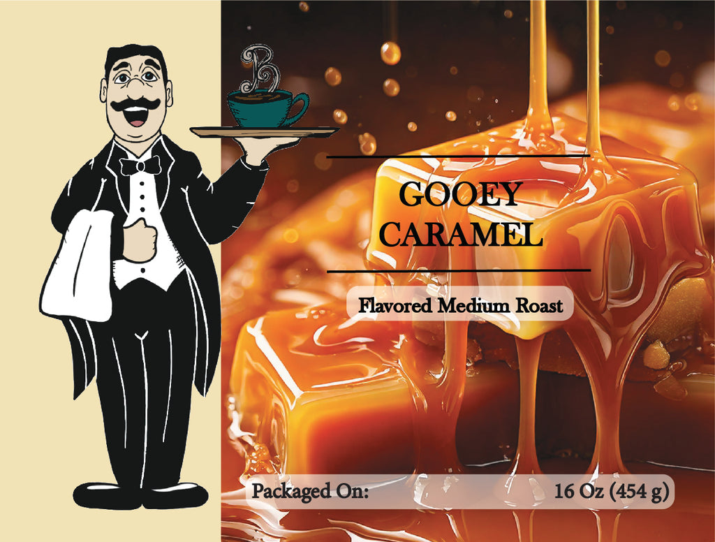 Gooey Caramel Flavored Coffee – Buttery, Creamy, and Smooth | Butler Beans Coffee Butler Beans Coffee Regular Ground 16 ounces