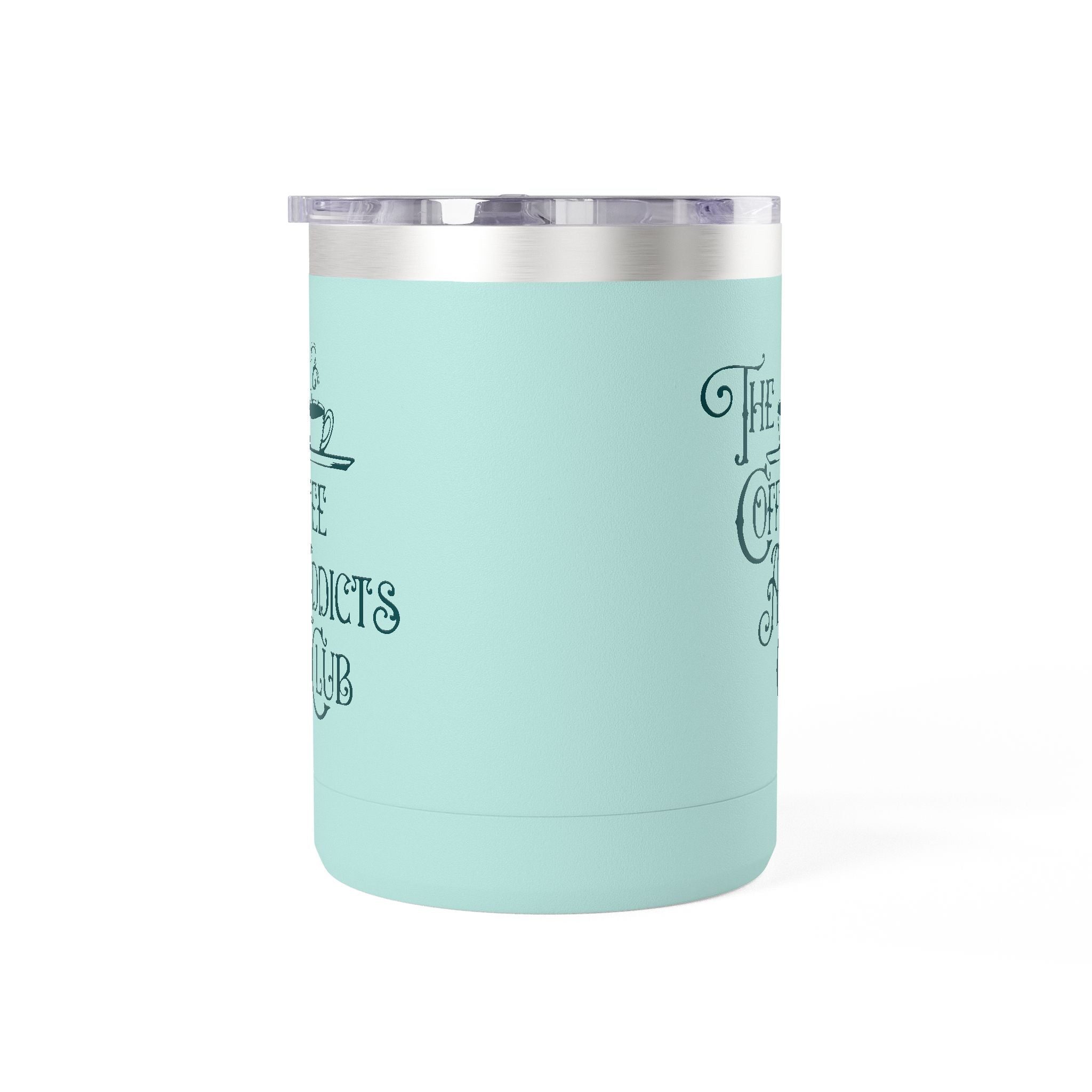 The Coffee Addicts Club 15oz Coffee Mug Tumbler – Perfect for Coffee Lovers, Travel Mug, Birthday Gift, Home Office Decor, Unique Beverage Container Merchandise Printify