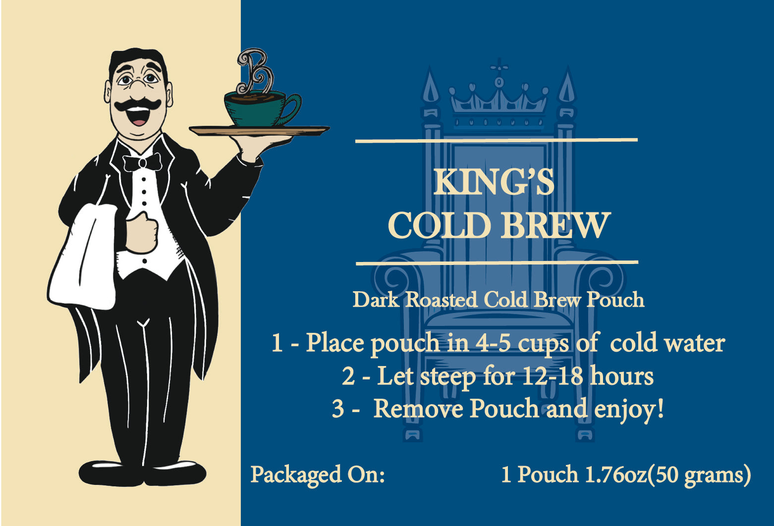 King’s Cold Brew Coffee – Bold & Smooth - Fresh Roasted | Butler Beans Coffee Butler Beans Coffee Single Cold Brew Pouch