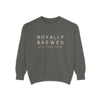 Royally Brewed Coffee Sweatshirt, Cozy Unisex Pullover, Perfect Gift for Coffee Lovers, Fall Fashion, Casual Wear, Cafe Outfit Merchandise Printify