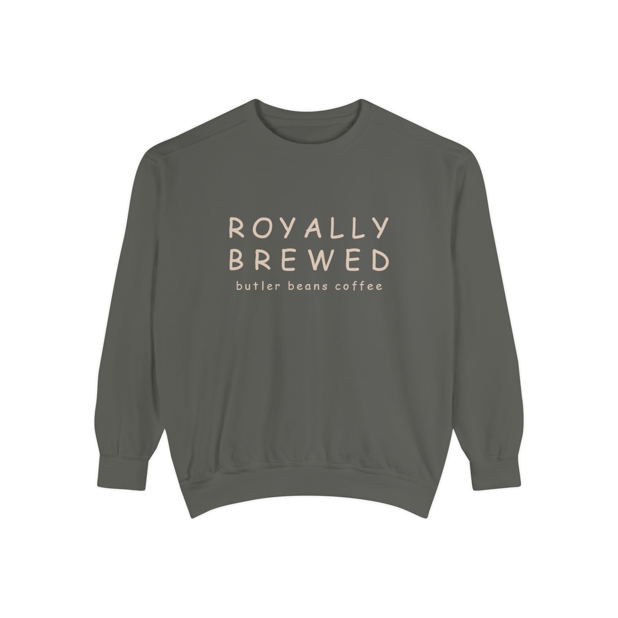 Royally Brewed Coffee Sweatshirt, Cozy Unisex Pullover, Perfect Gift for Coffee Lovers, Fall Fashion, Casual Wear, Cafe Outfit Merchandise Printify