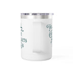 The Coffee Addicts Club 15oz Coffee Mug Tumbler – Perfect for Coffee Lovers, Travel Mug, Birthday Gift, Home Office Decor, Unique Beverage Container Merchandise Printify