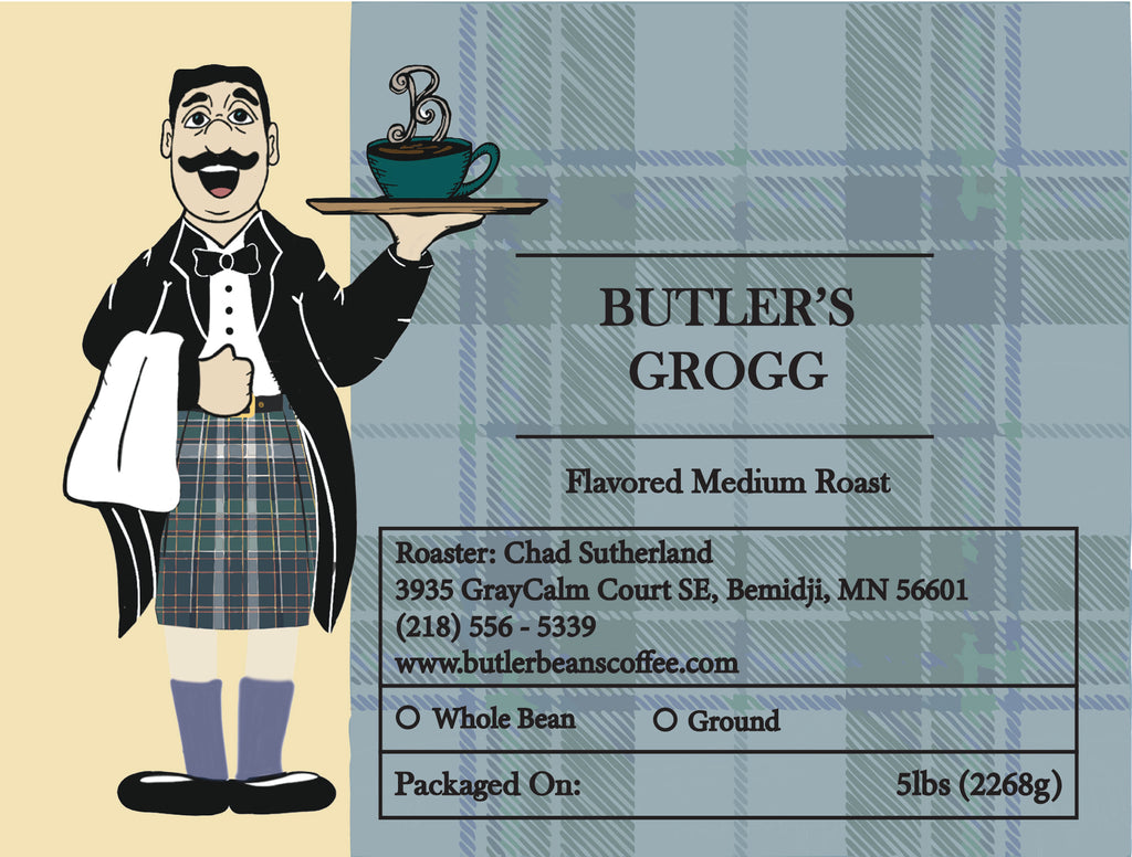 Butler's Grogg Flavored Coffee – Warm Pecan, Cinnamon & Brandy Notes | Butler Beans Coffee Butler Beans Coffee Regular Ground 5 LBS