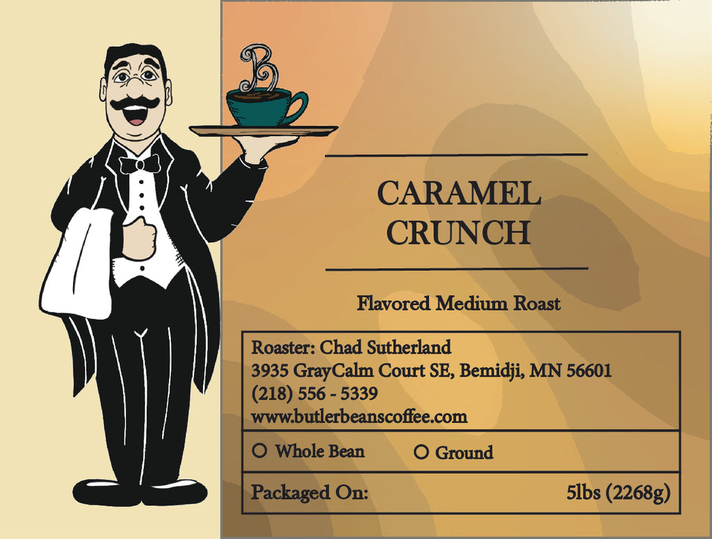 Caramel Crunch Flavored Coffee – Sweet, Buttery, Fresh Roasted | Butler Beans