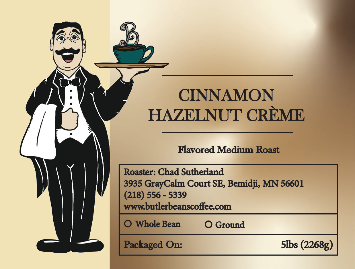 Cinnamon Hazelnut Crème Flavored Coffee – Warm, Nutty & Fresh Roasted | Butler Beans