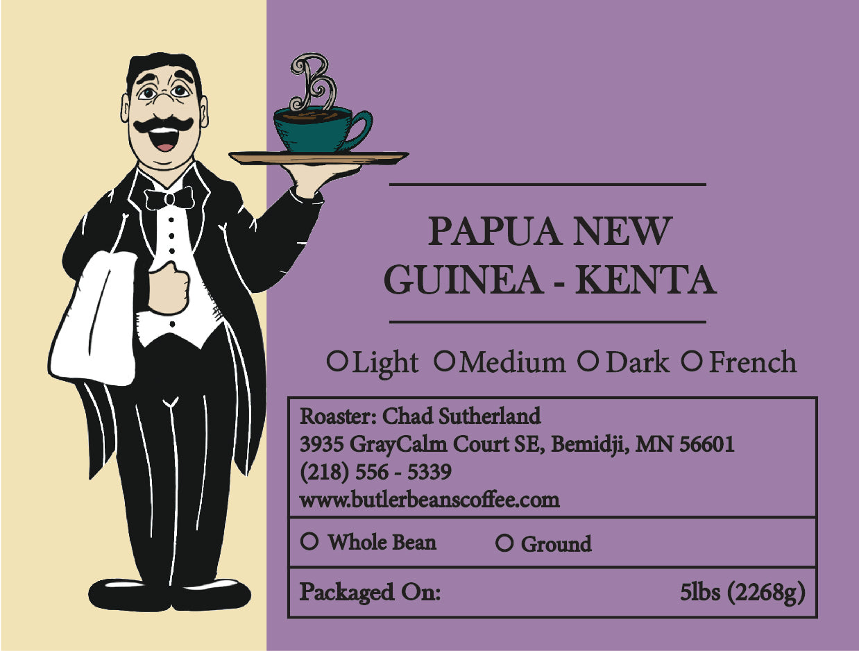 Papua New Guinea Kenta Coffee – Exotic Single-Origin Arabica | Butler Beans Coffee Butler Beans Coffee Light Ground 5 LBS