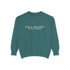 I'm a Delight (after coffee) Sweatshirt — Cozy Coffee Lover Pullover Merchandise Printify Blue Spruce S