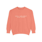 I'm a Delight (after coffee) Sweatshirt — Cozy Coffee Lover Pullover Merchandise Printify Terracotta S