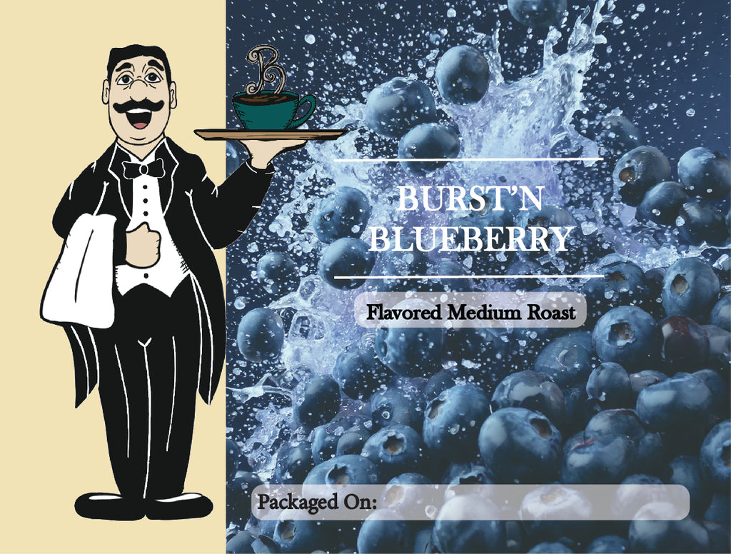 Burst'n Blueberry Flavored Coffee – Sweet Juicy Blueberry Flavor Fresh Roasted | Butler Beans Coffee Butler Beans Coffee Regular Ground 8 ounces