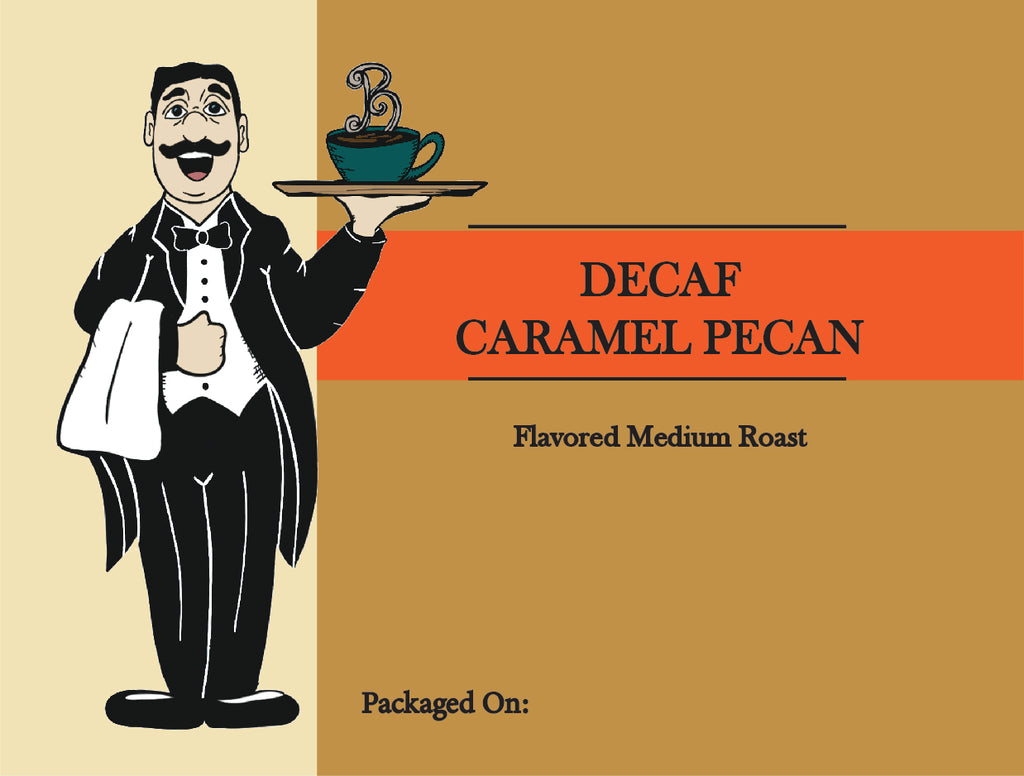 Caramel Pecan Flavored Coffee – Sweet, Nutty, Fresh Roasted | Butler Beans Coffee Butler Beans Coffee Decaffeinated Ground 8 ounces