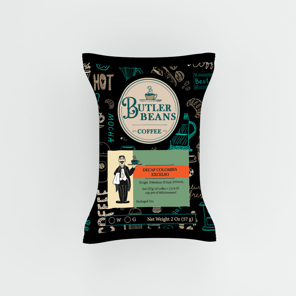 Colombia Excelso Decaffeinated Coffee – Smooth, Swiss Water Process | Butler Beans Coffee Butler Beans Coffee