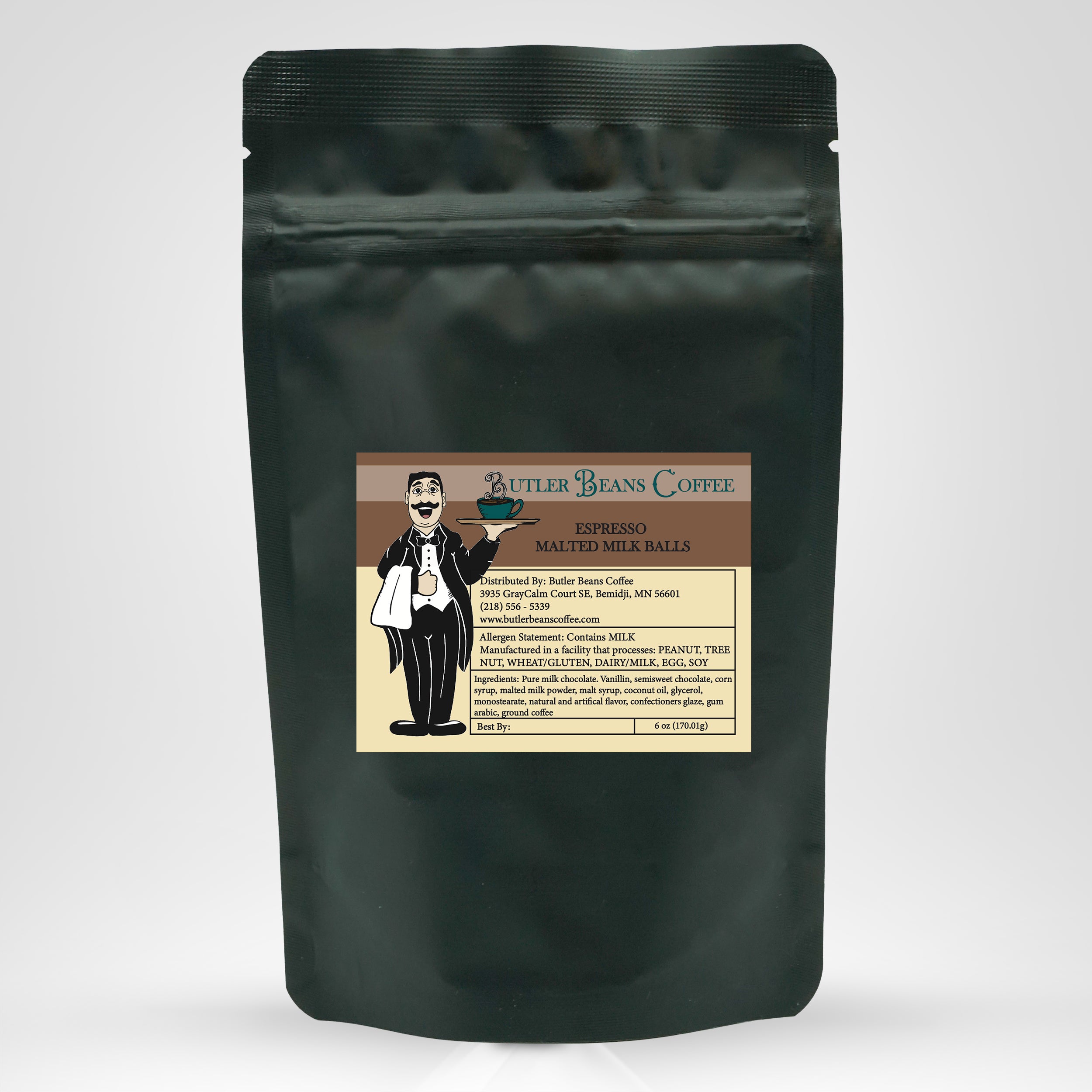 Espresso Malted Milk Balls Candy Butler Beans Coffee