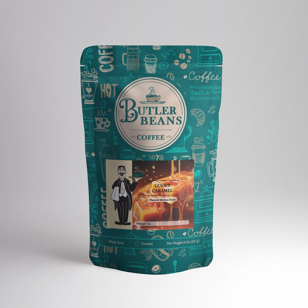 Gooey Caramel Flavored Coffee – Buttery, Creamy, and Smooth | Butler Beans Coffee Butler Beans Coffee