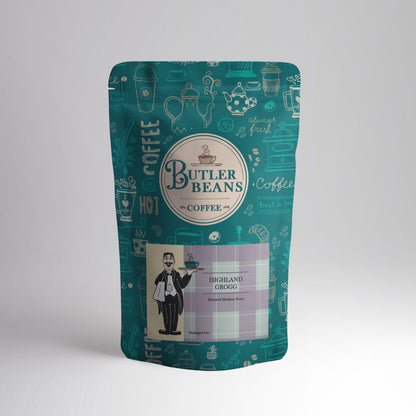 Highland Grogg Flavored Coffee – Butterscotch, Vanilla & Bourbon Aroma | Butler Beans