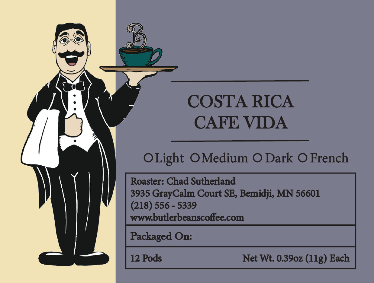 Costa Rica Café Vida Coffee – Bright, Clean, Fresh Roasted | Butler Beans