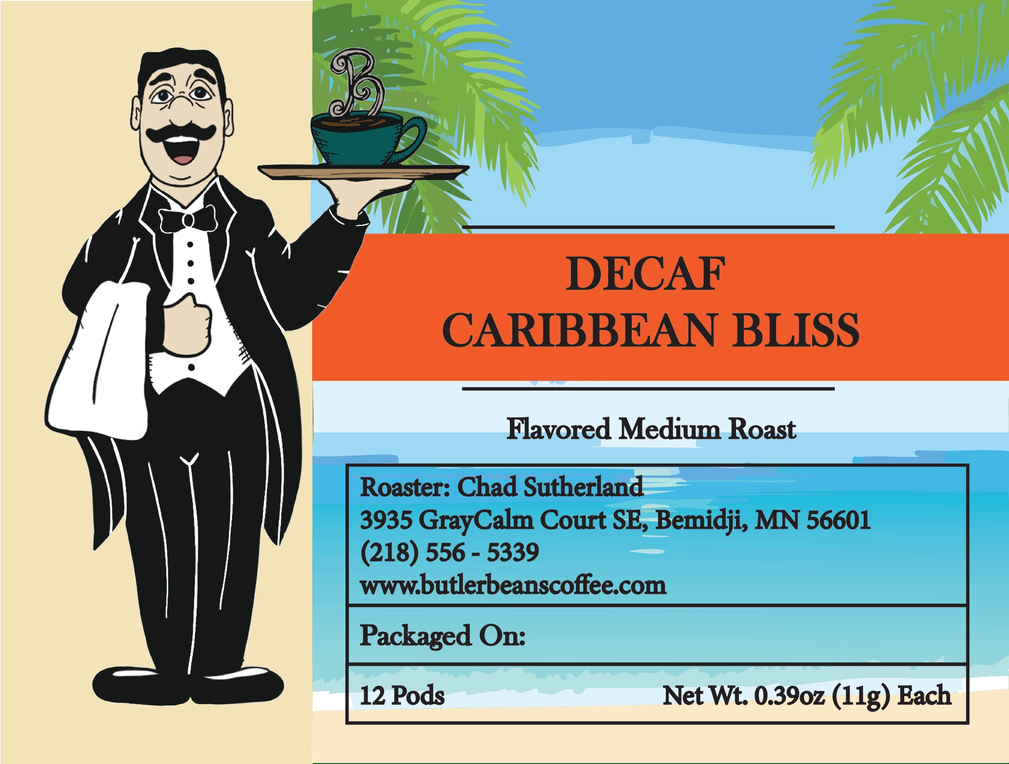 Caribbean Bliss Flavored Coffee – Caramel, Vanilla & Kahlúa | Butler Beans Coffee Butler Beans Coffee Decaffeinated Ground 12 K-Cups®