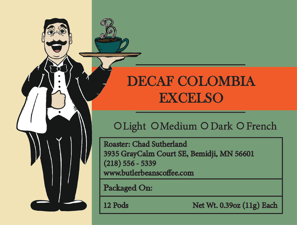 Colombia Excelso Decaffeinated Coffee – Smooth, Swiss Water Process | Butler Beans Coffee Butler Beans Coffee Light Ground 12 K-Cups®