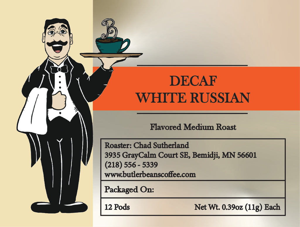 White Russian Flavored Coffee – Creamy Cocktail-Inspired Coffee | Butler Beans Coffee Butler Beans Coffee Decaffeinated Ground 12 K-Cups®